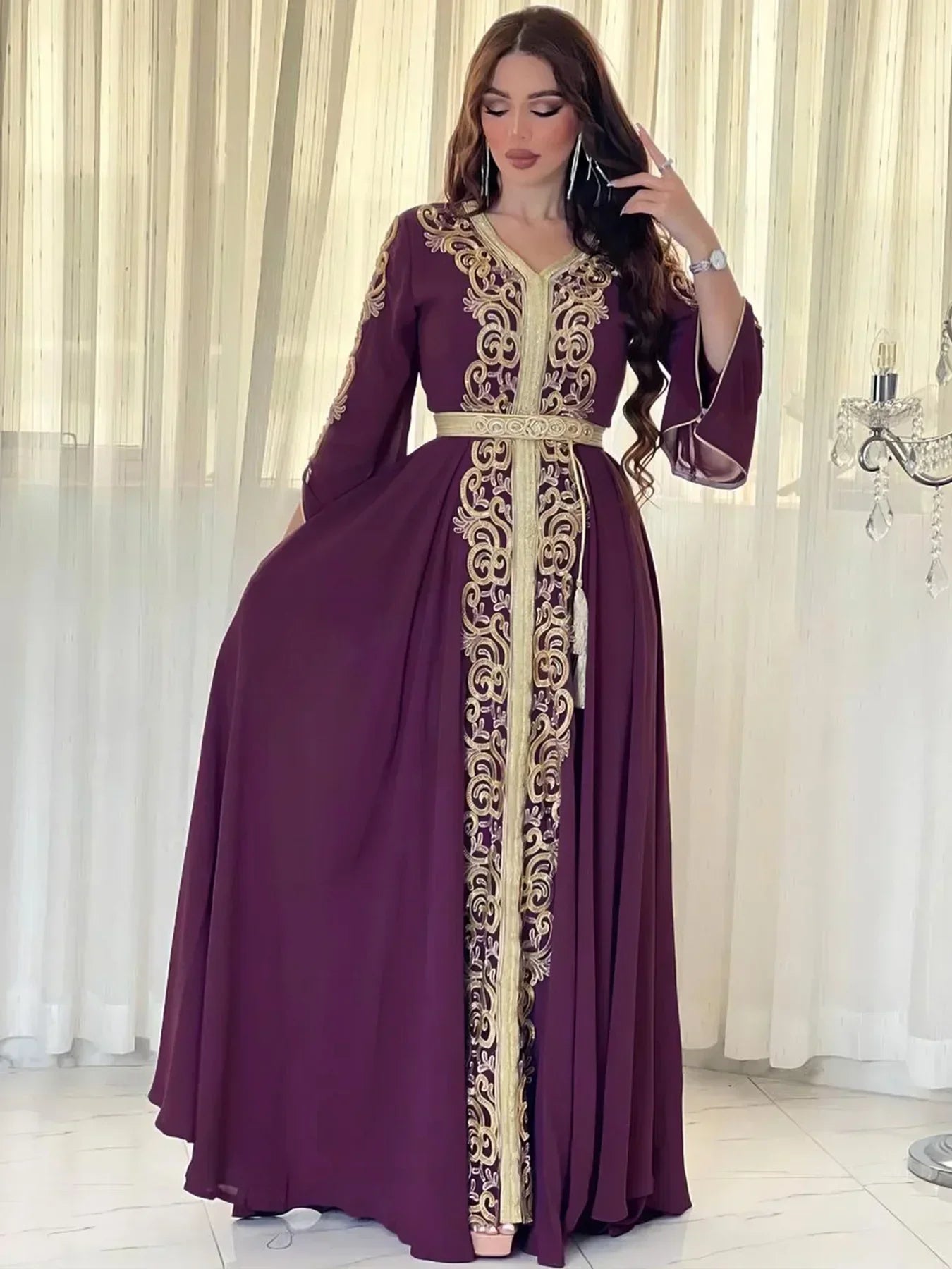 Kaftan Burgundy - Kaftan Morokko