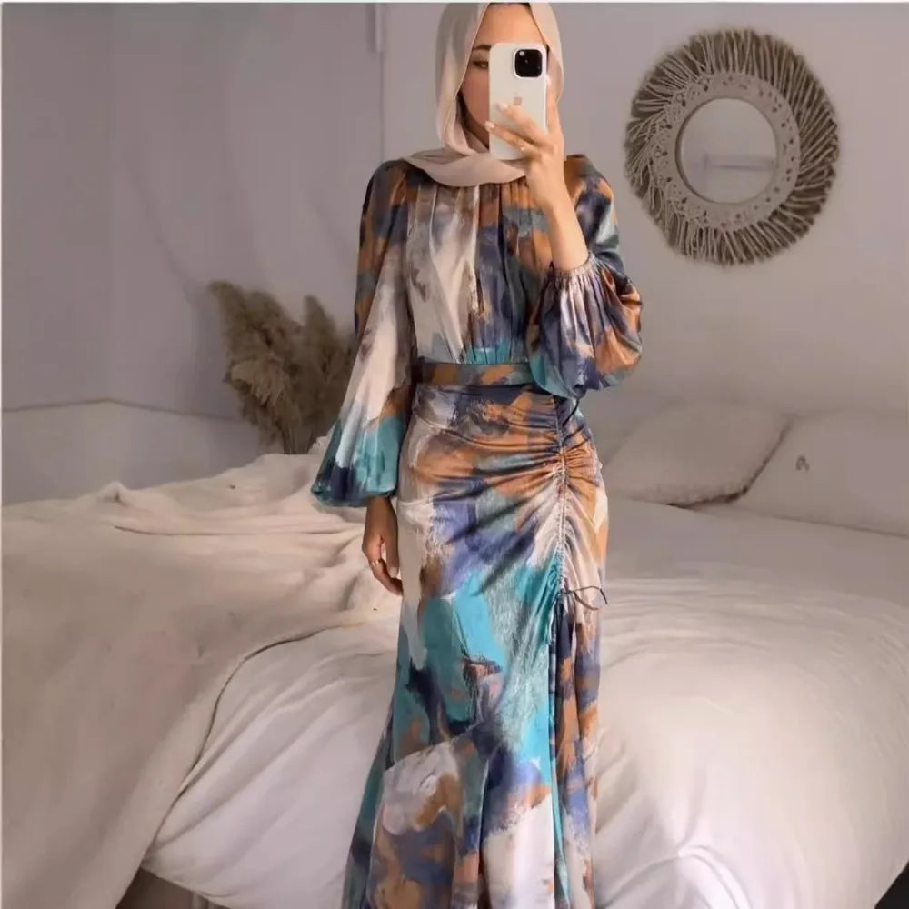 Pleated Kaftan Dress - Kaftan Morokko